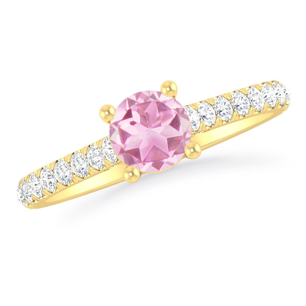 Yellow Gold - Pink Tourmaline