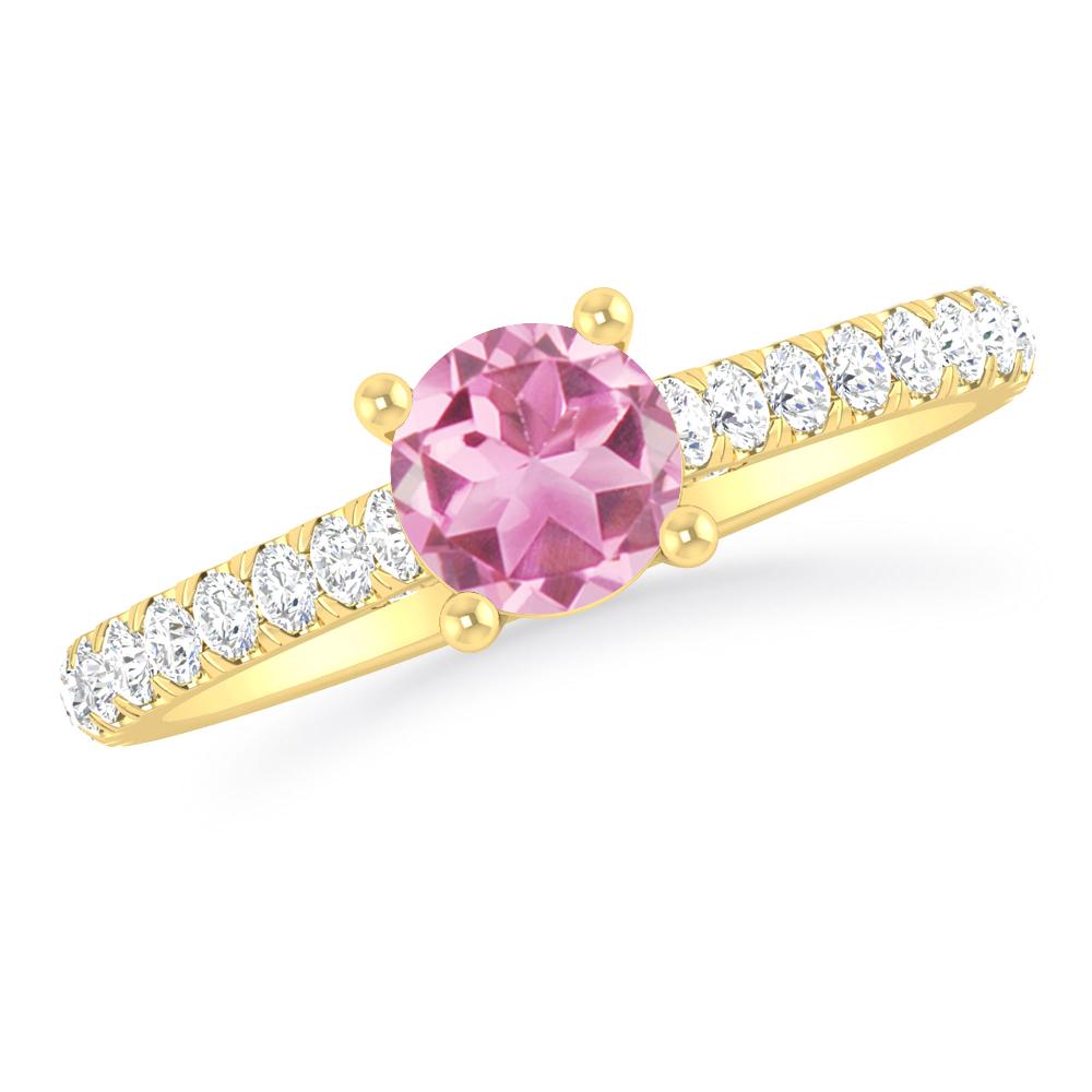 Yellow Gold - Pink Tourmaline