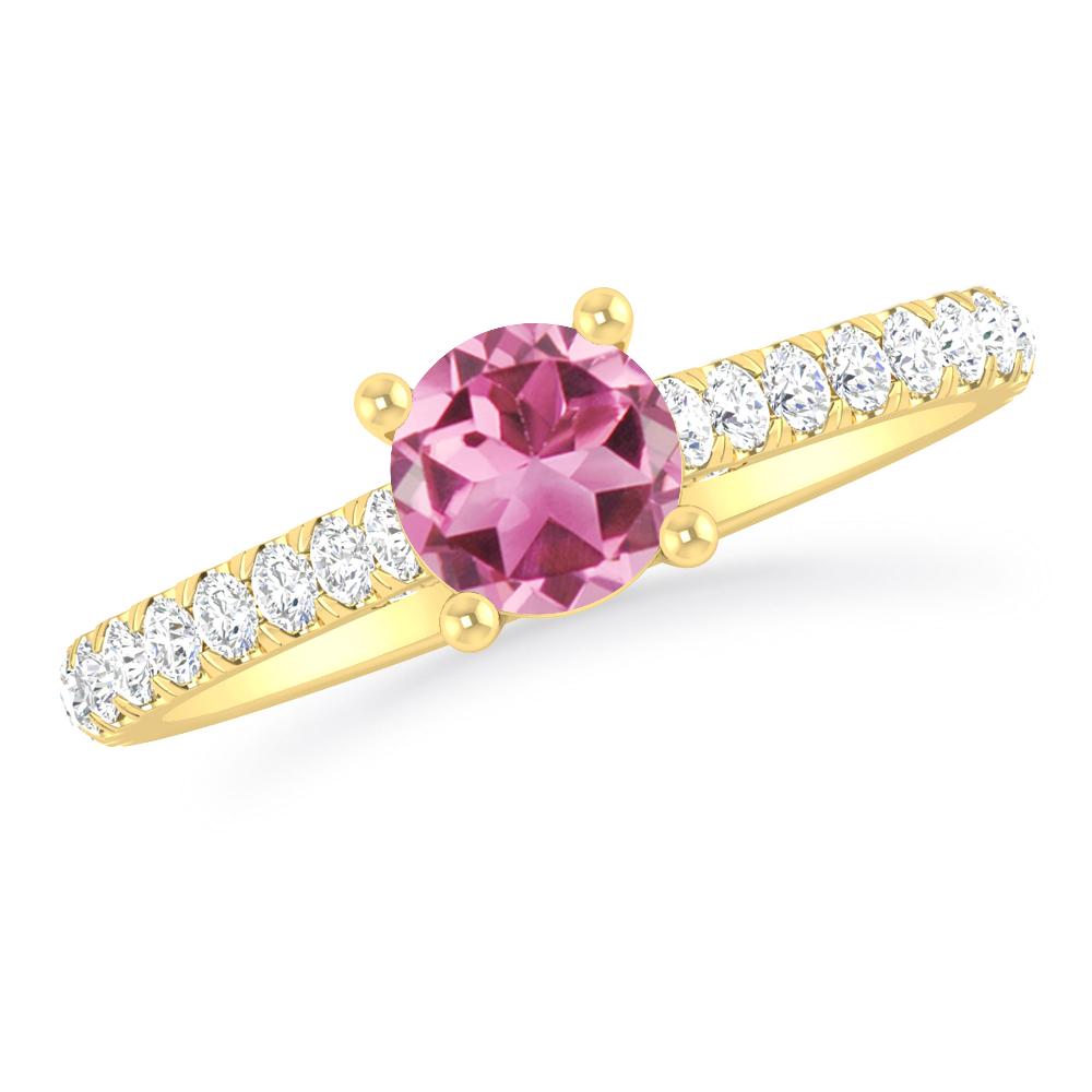 Yellow Gold - Pink Tourmaline