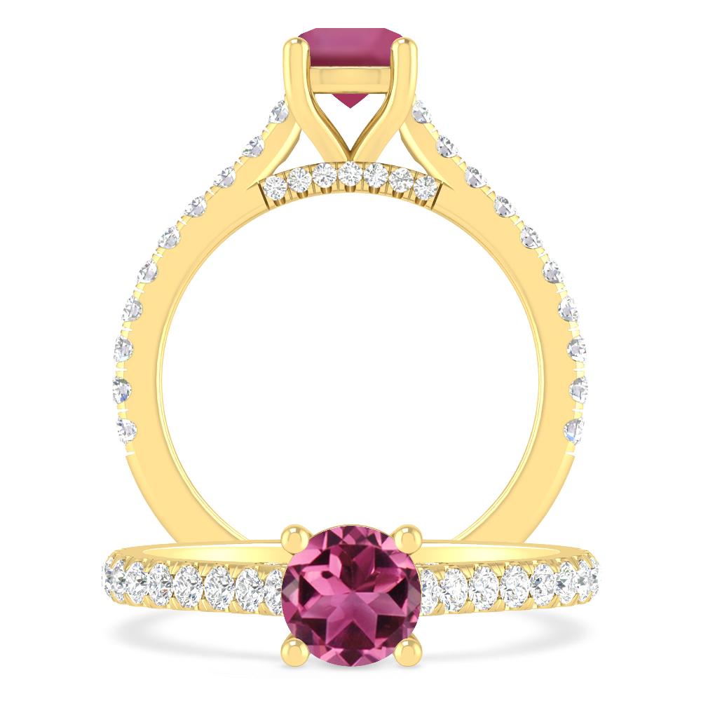 Yellow Gold - Pink Tourmaline