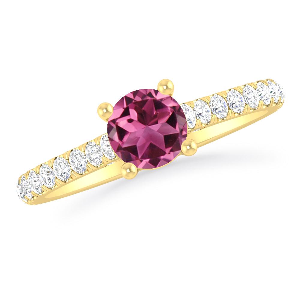 Yellow Gold - Pink Tourmaline