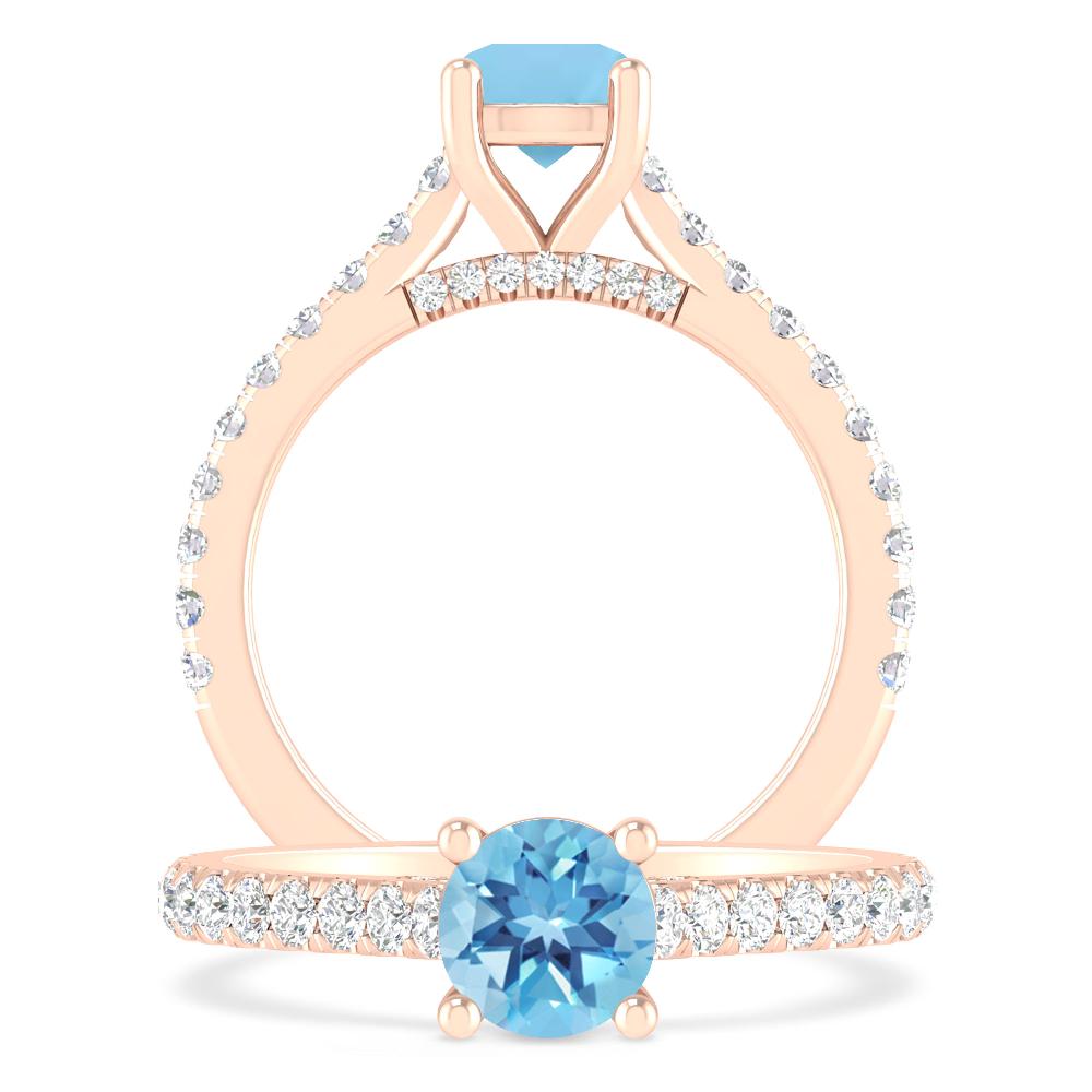 Rose Gold - Blue Topaz