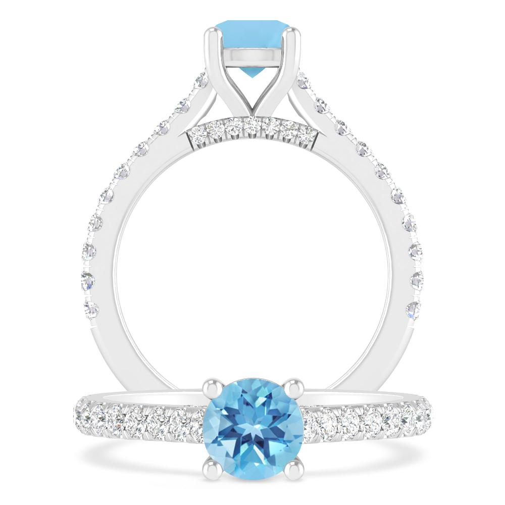 White Gold - Blue Topaz