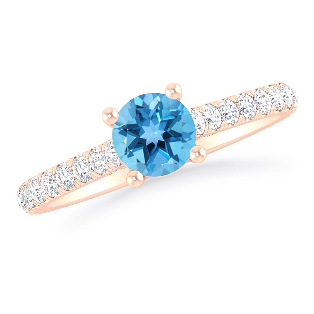 Rose Gold - Blue Topaz