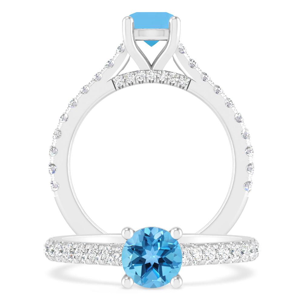 White Gold - Blue Topaz