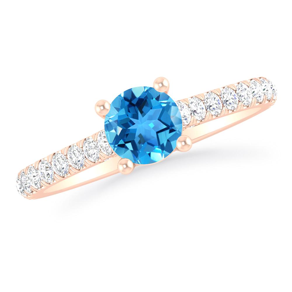 Rose Gold - Blue Topaz