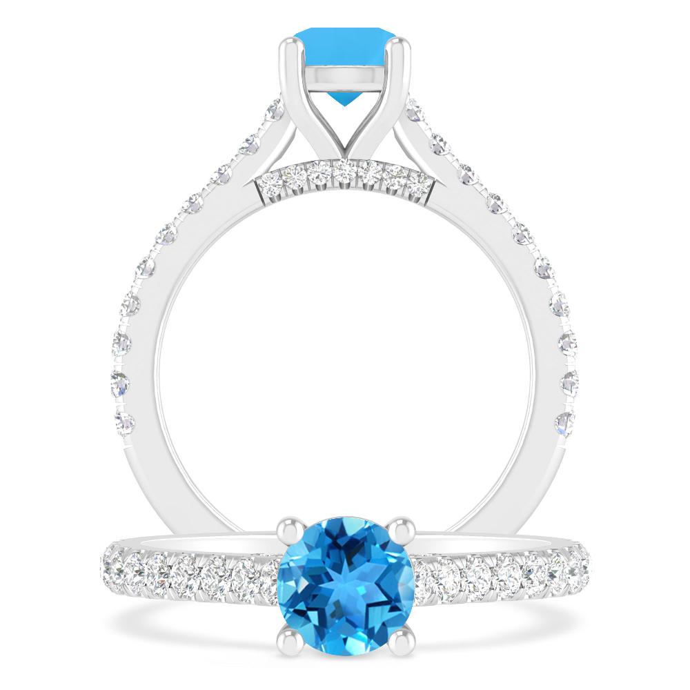 White Gold - Blue Topaz