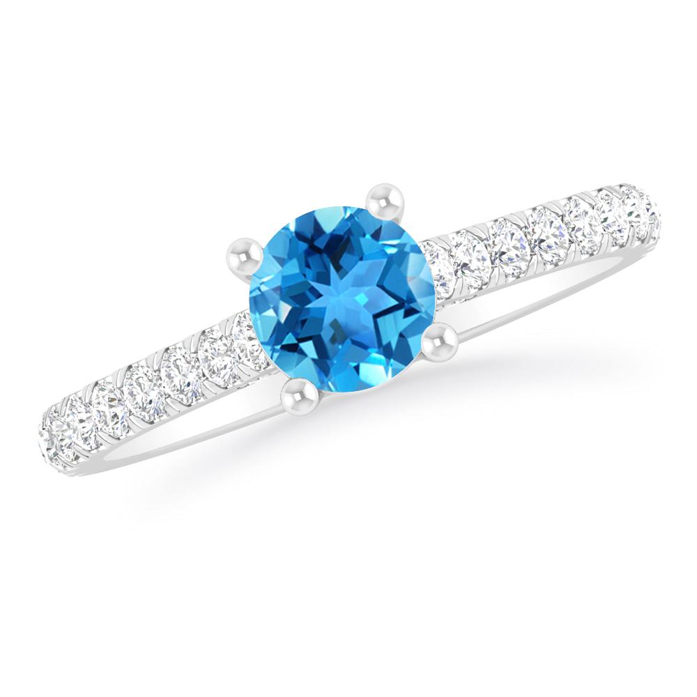 White Gold - Blue Topaz