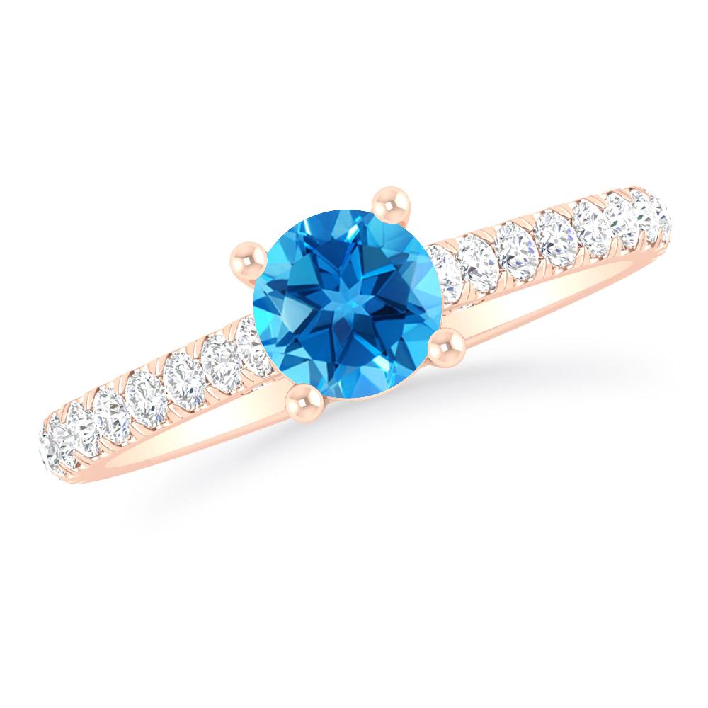 Rose Gold - Blue Topaz