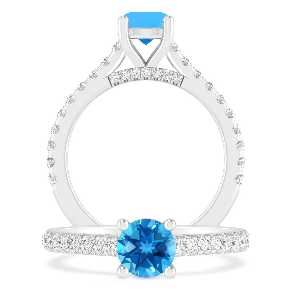 White Gold - Blue Topaz