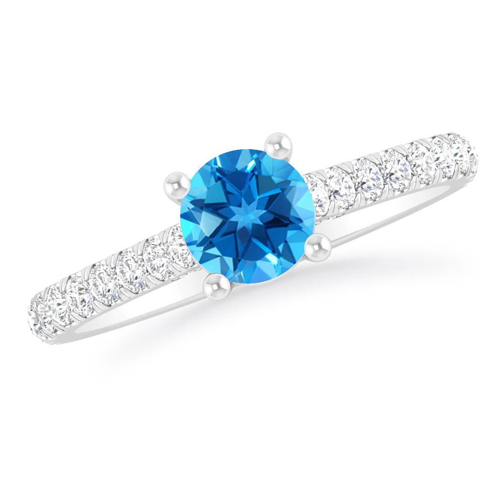 White Gold - Blue Topaz