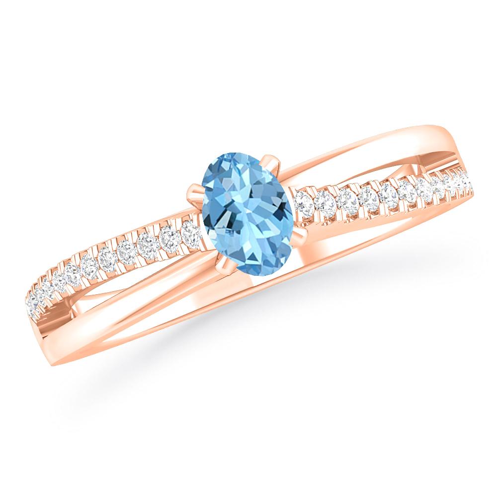 Rose Gold - Aquamarine