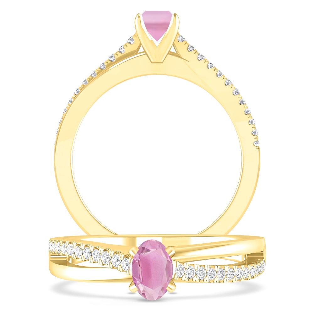 Yellow Gold - Pink Tourmaline