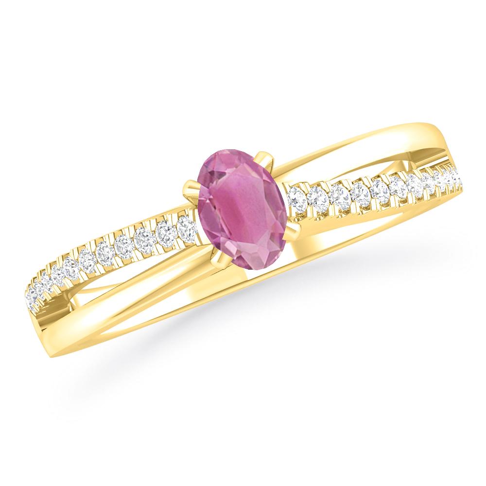 Yellow Gold - Pink Tourmaline