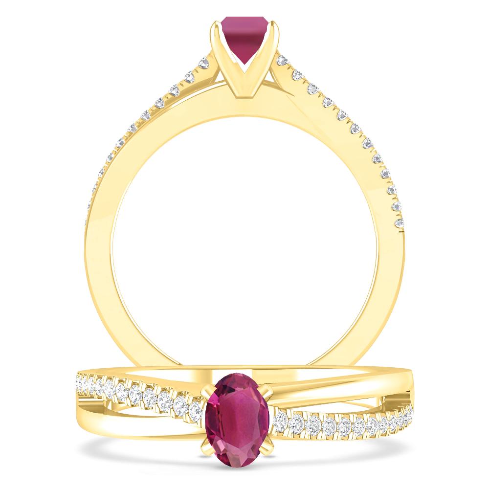 Yellow Gold - Pink Tourmaline