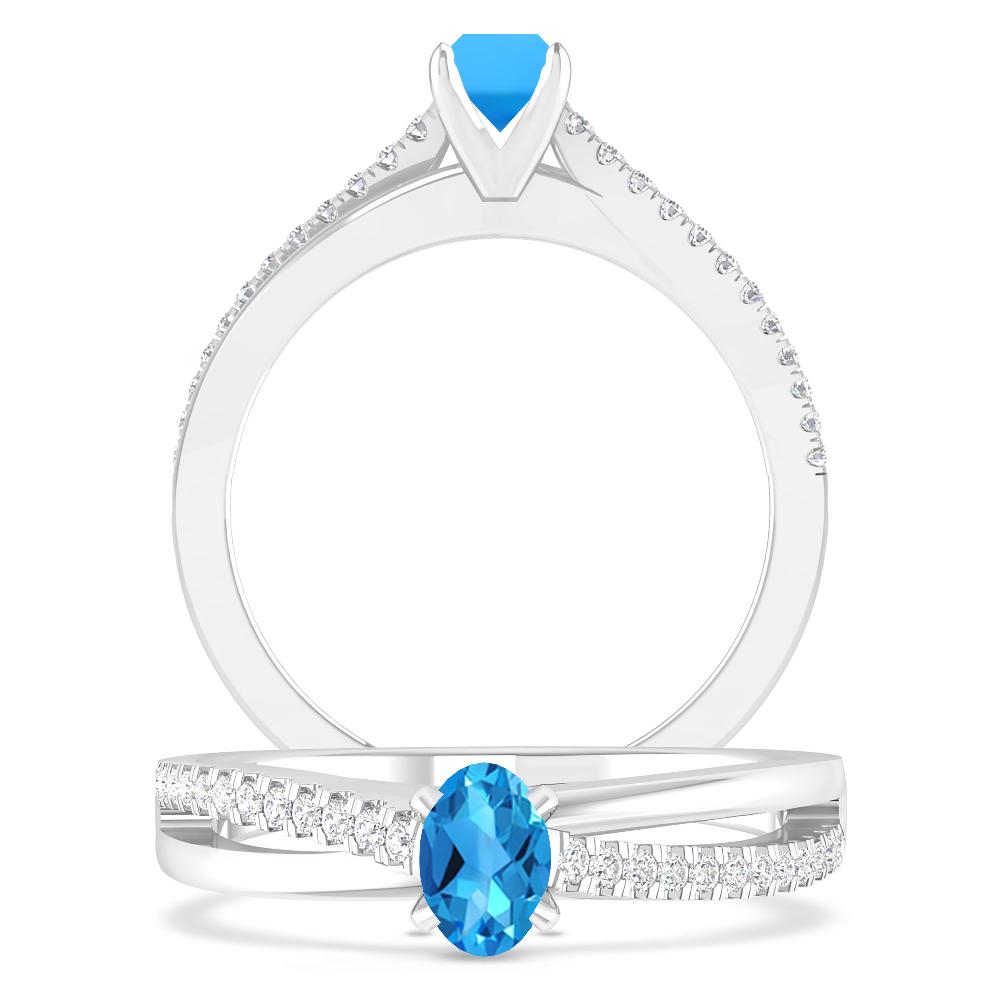 White Gold - Blue Topaz