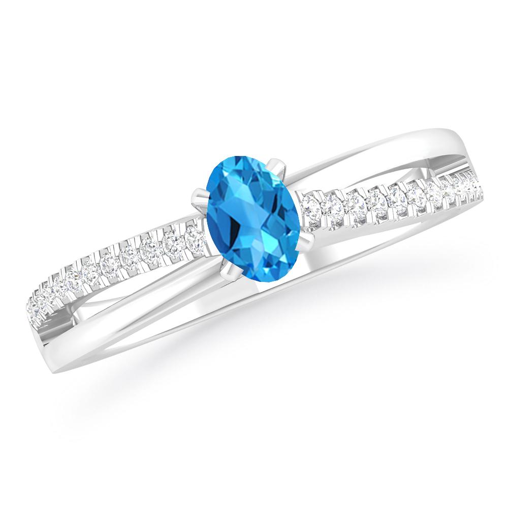 White Gold - Blue Topaz