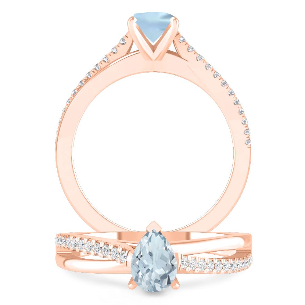 Rose Gold - Aquamarine