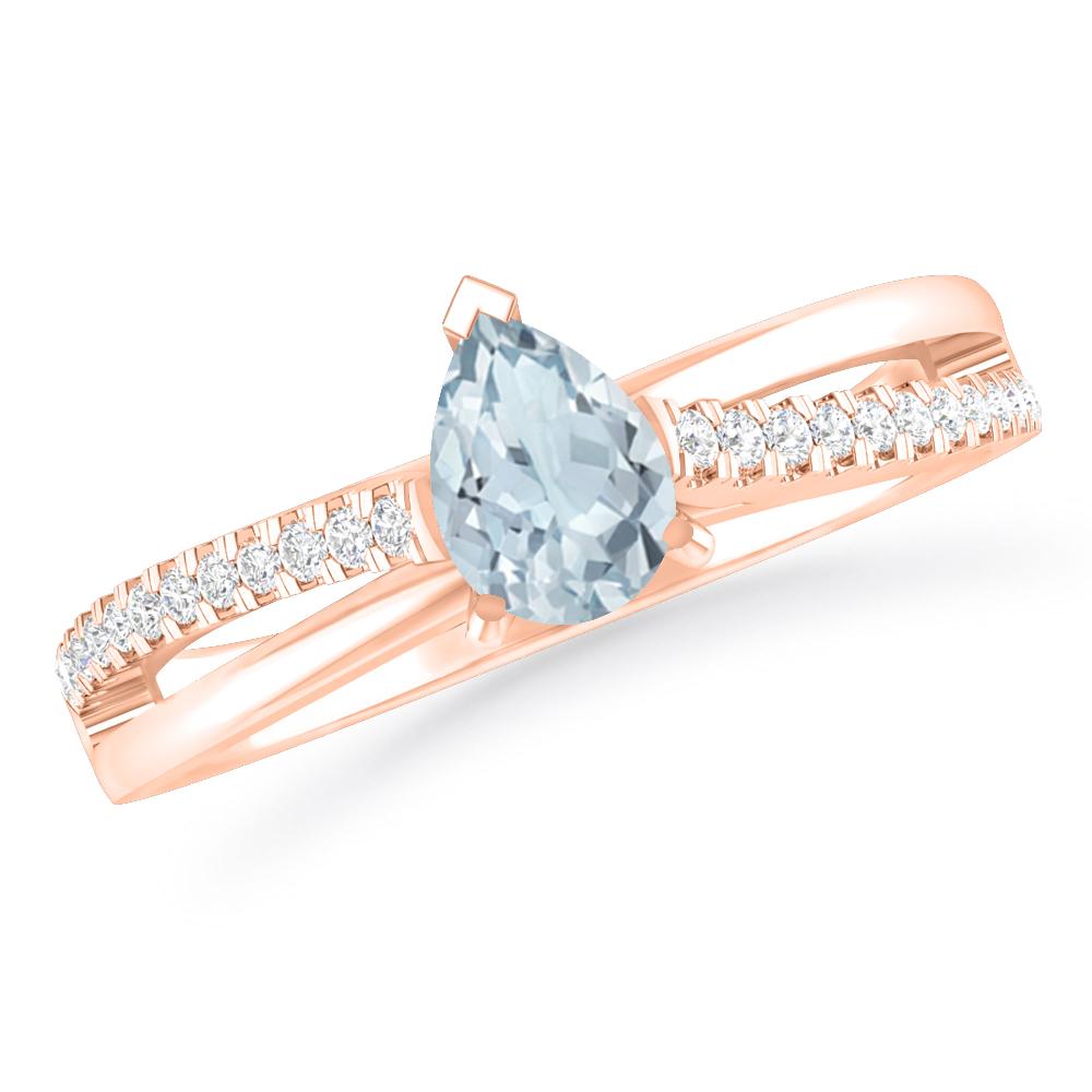 Rose Gold - Aquamarine