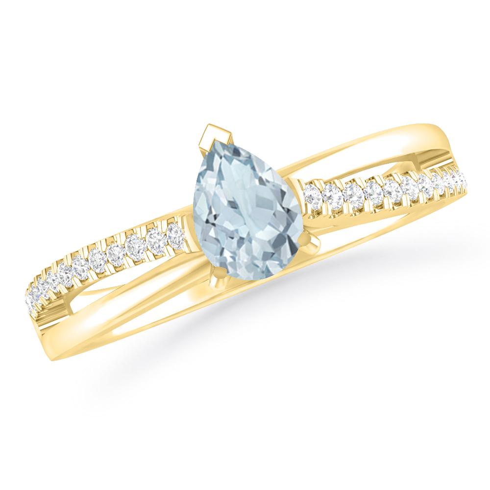 Yellow Gold - Aquamarine