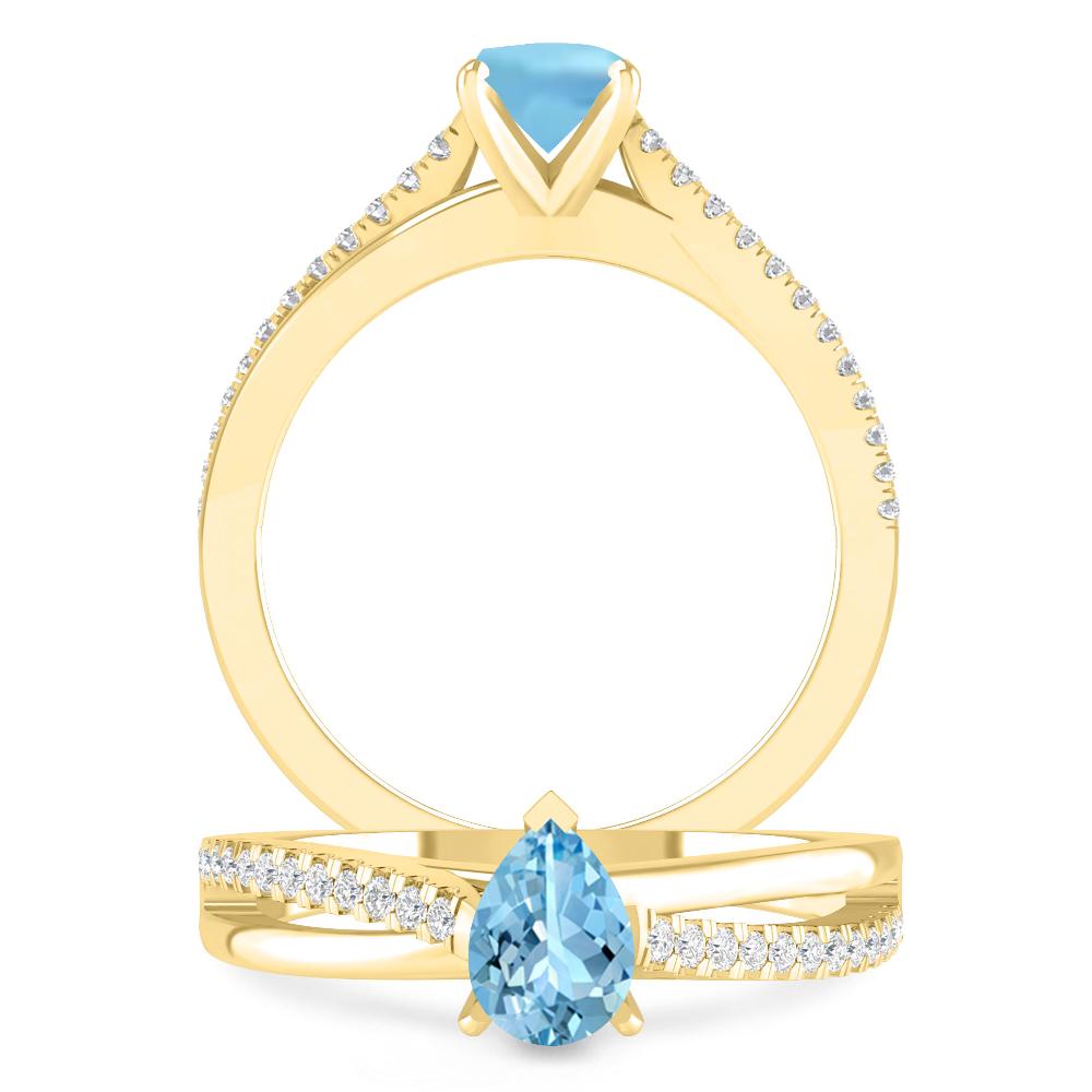 Yellow Gold - Aquamarine