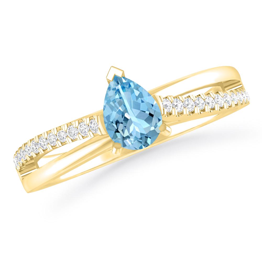 Yellow Gold - Aquamarine