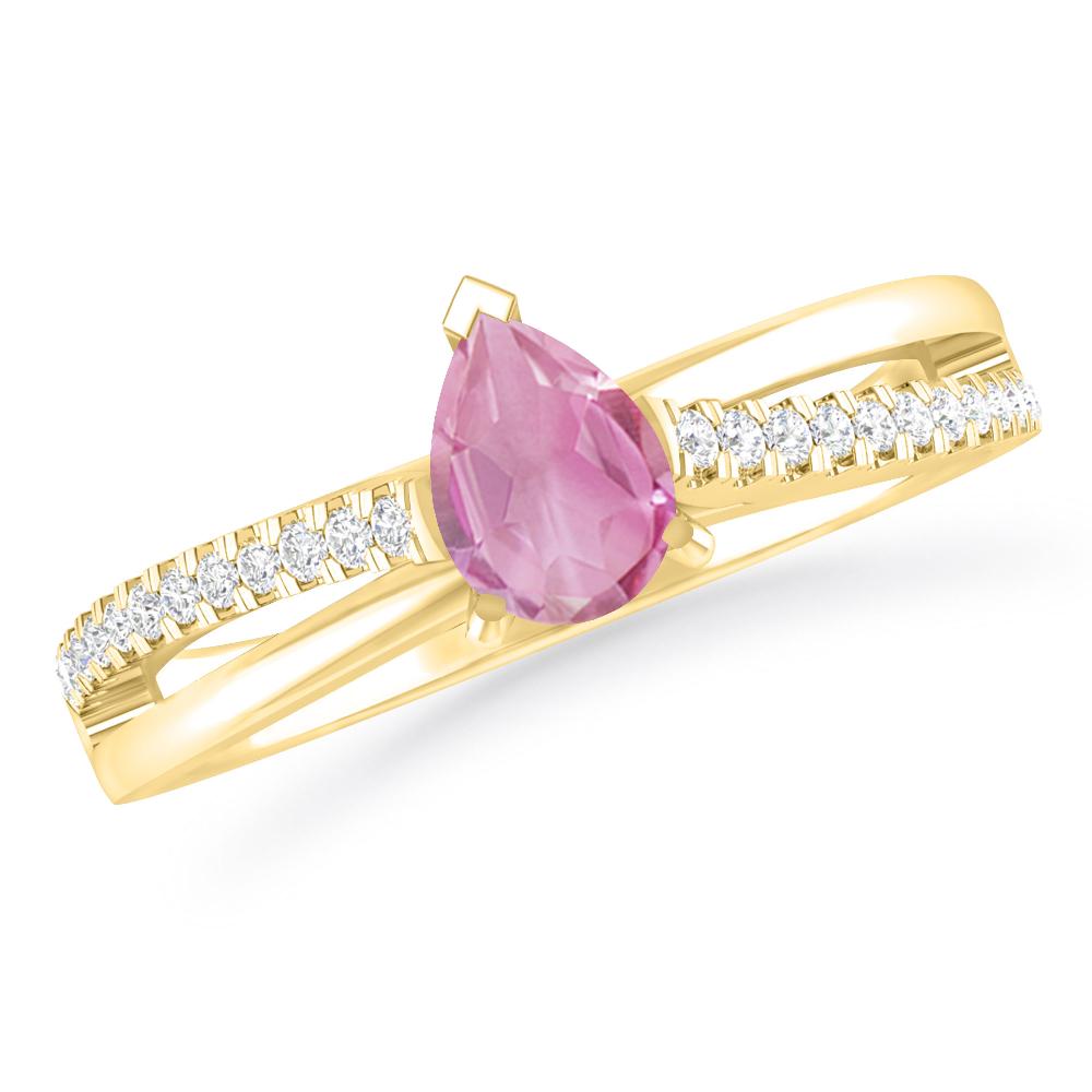 Yellow Gold - Pink Tourmaline