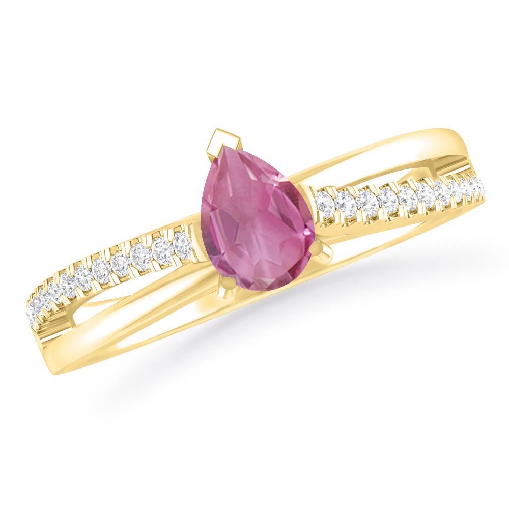 Yellow Gold - Pink Tourmaline