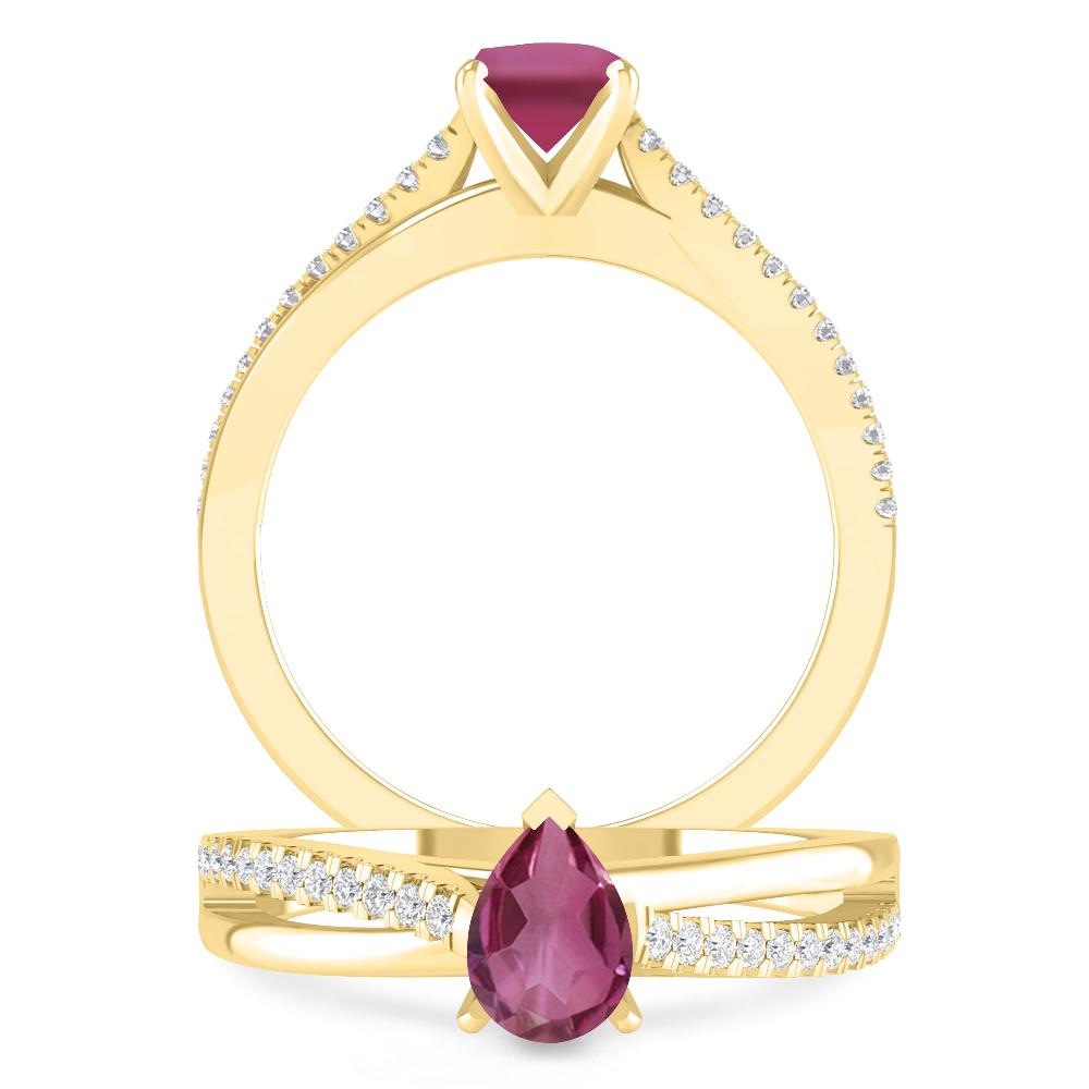 Yellow Gold - Pink Tourmaline