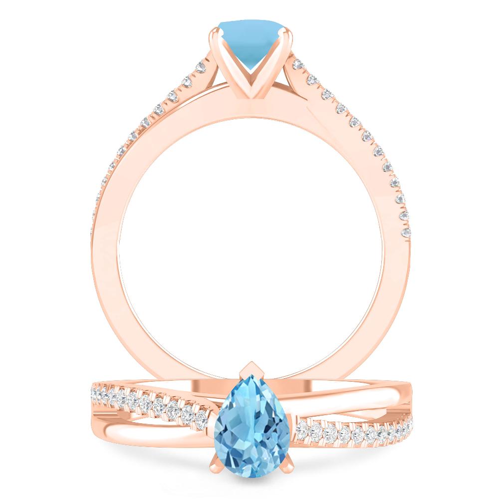 Rose Gold - Blue Topaz