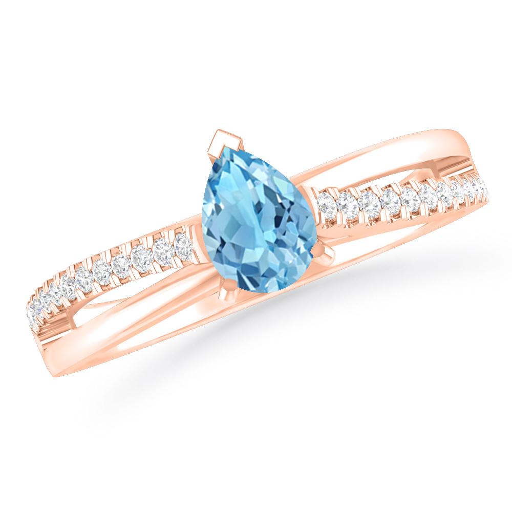 Rose Gold - Blue Topaz