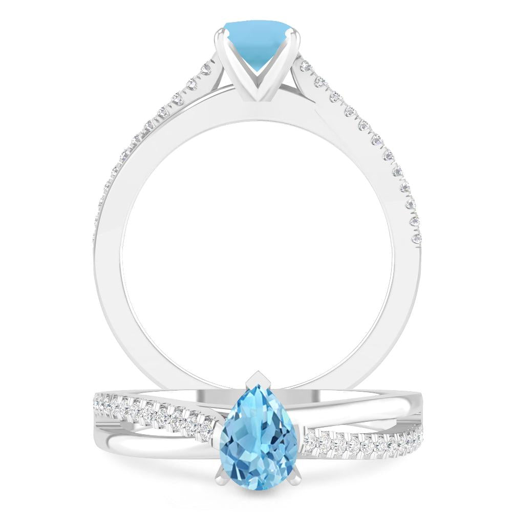 White Gold - Blue Topaz