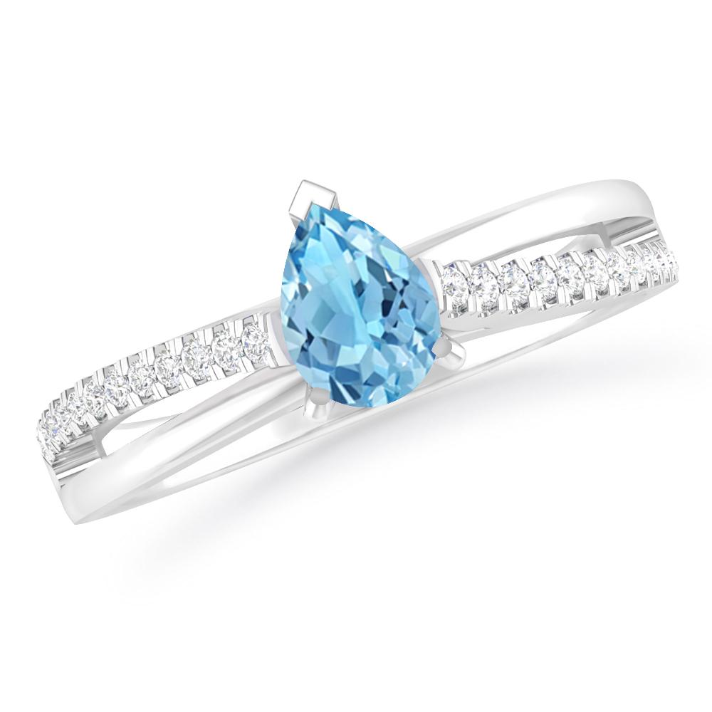 White Gold - Blue Topaz