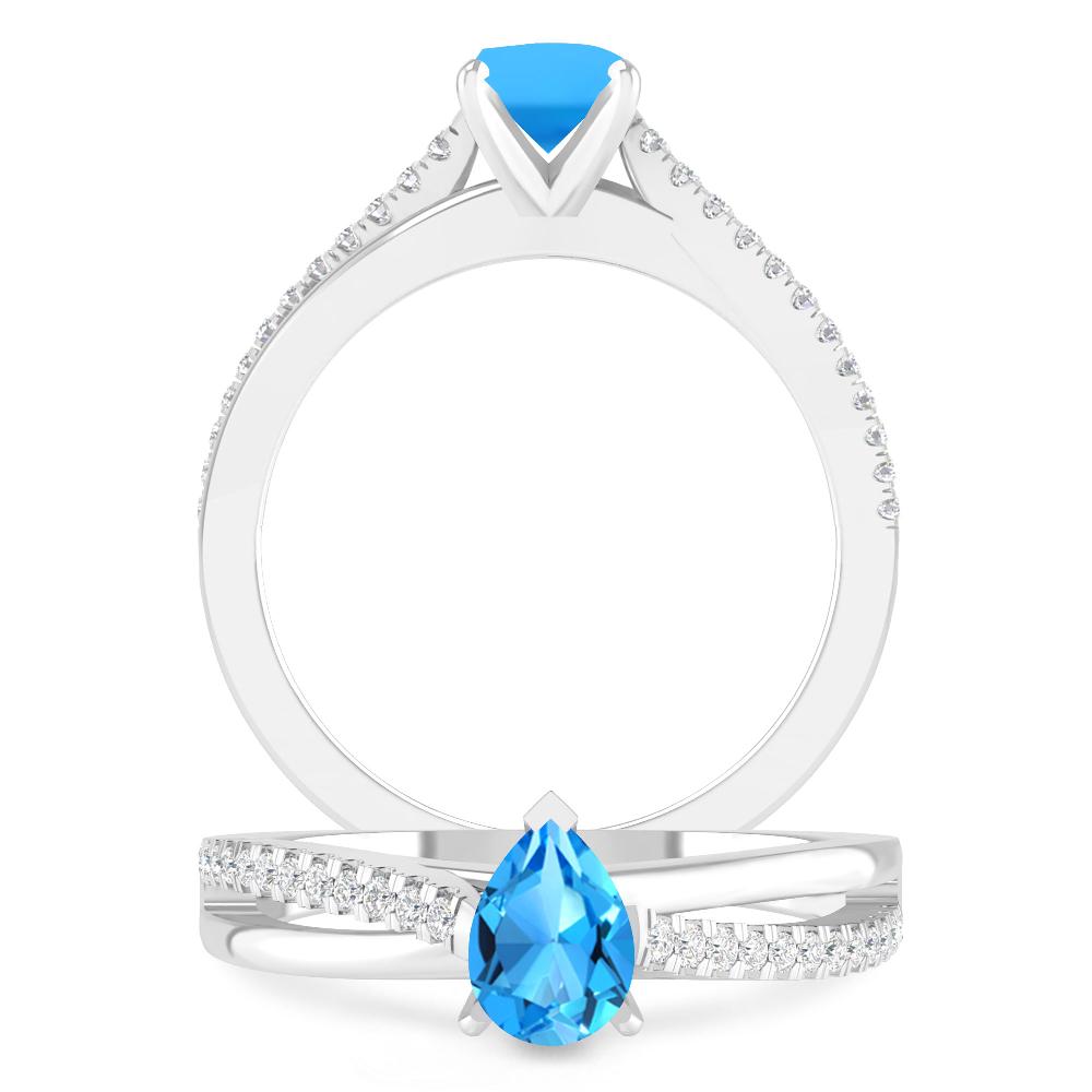 White Gold - Blue Topaz