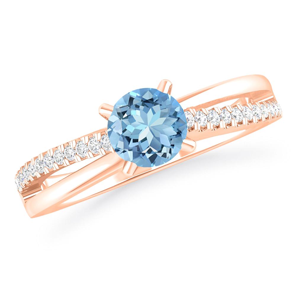 Rose Gold - Aquamarine