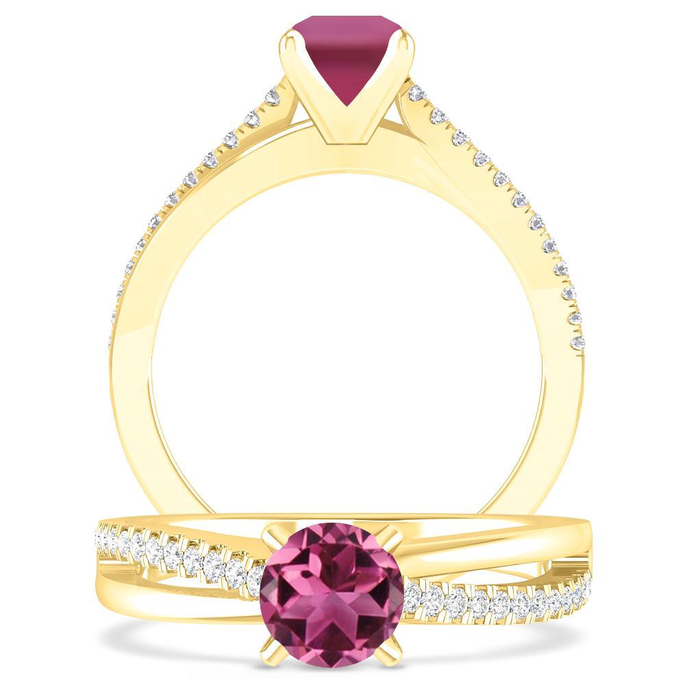 Yellow Gold - Pink Tourmaline