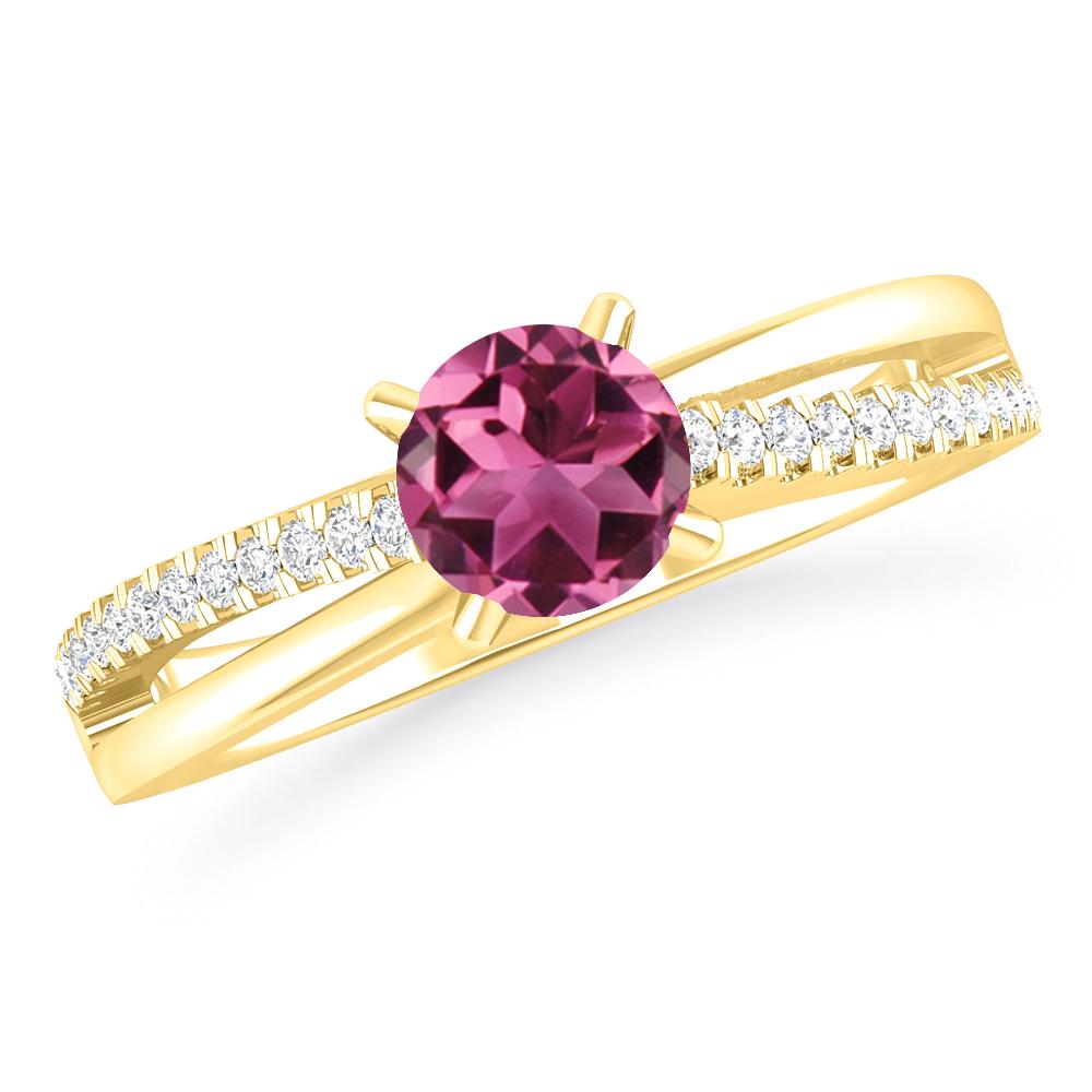 Yellow Gold - Pink Tourmaline