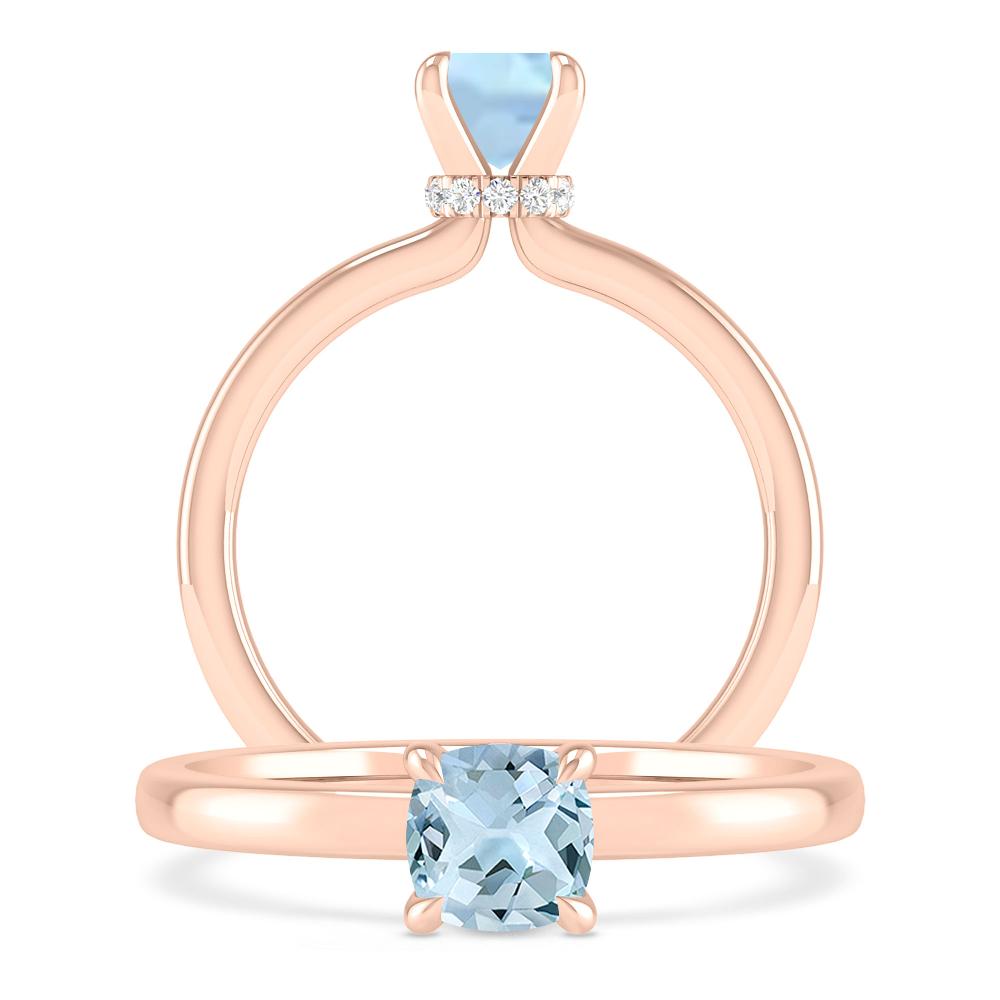 Rose Gold - Aquamarine