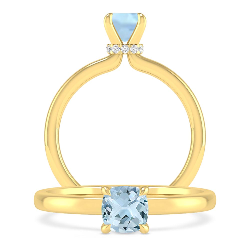 Yellow Gold - Aquamarine