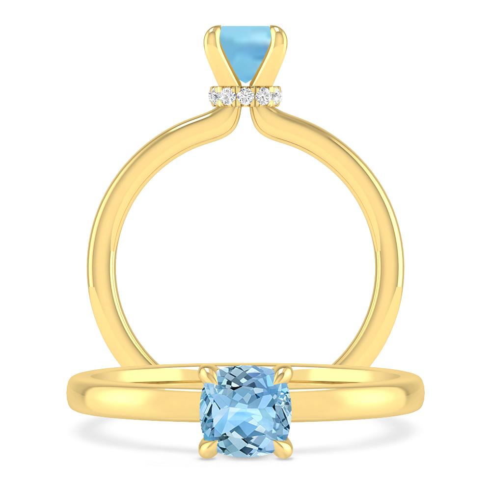 Yellow Gold - Aquamarine