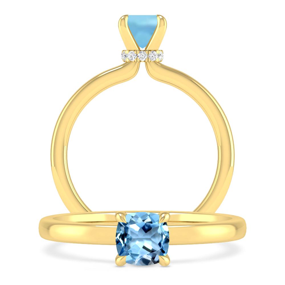 Yellow Gold - Aquamarine