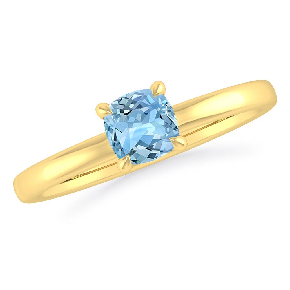 Yellow Gold - Aquamarine