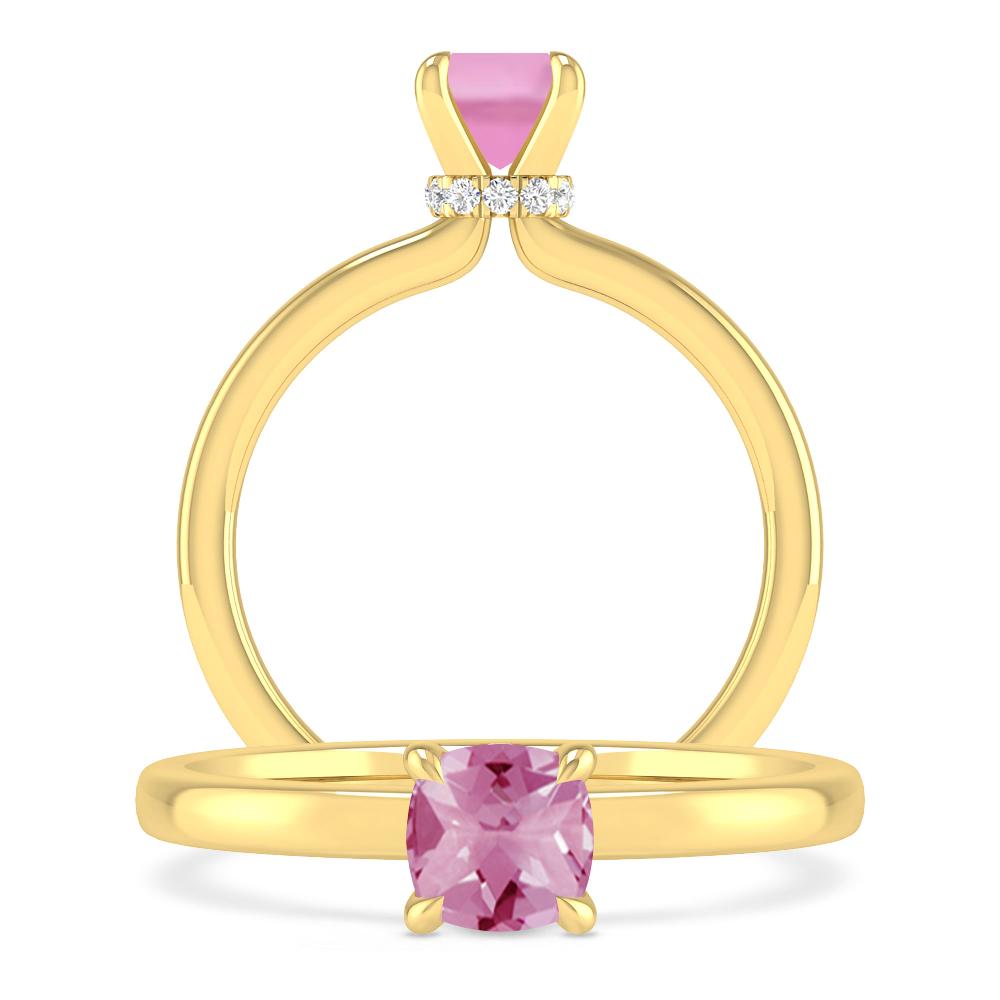 Yellow Gold - Pink Tourmaline