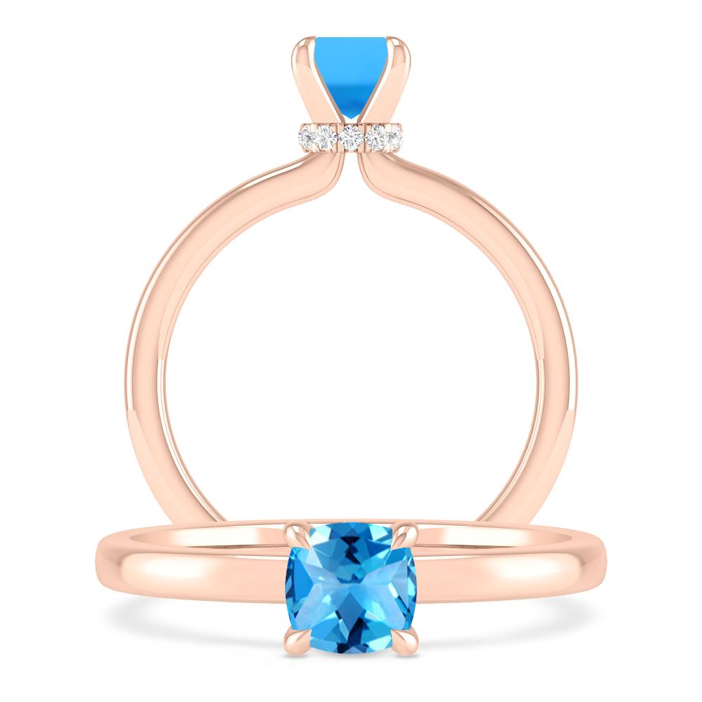 Rose Gold - Blue Topaz