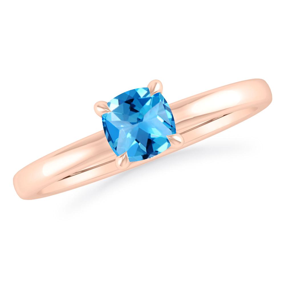 Rose Gold - Blue Topaz