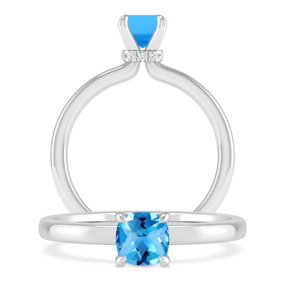 White Gold - Blue Topaz