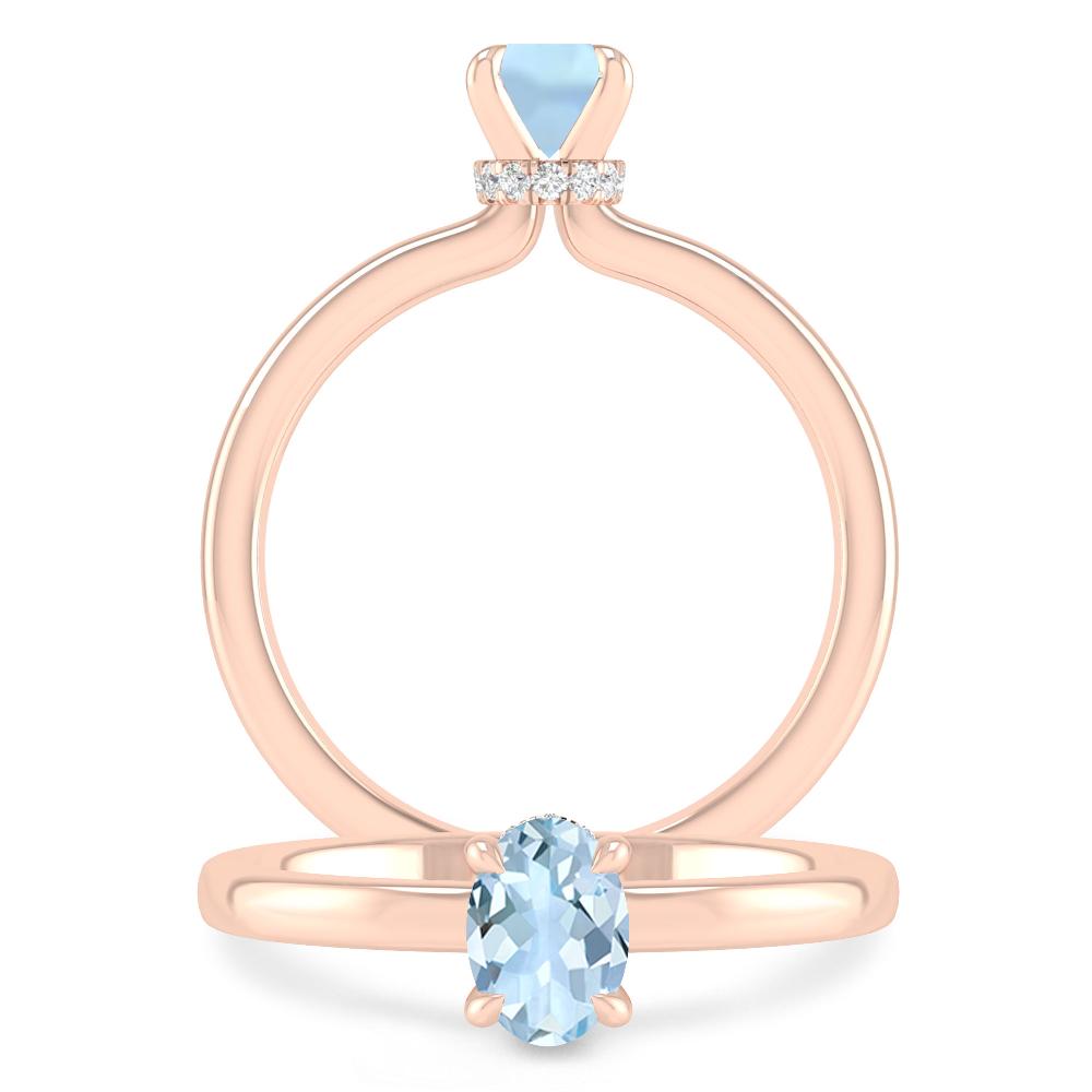 Rose Gold - Aquamarine