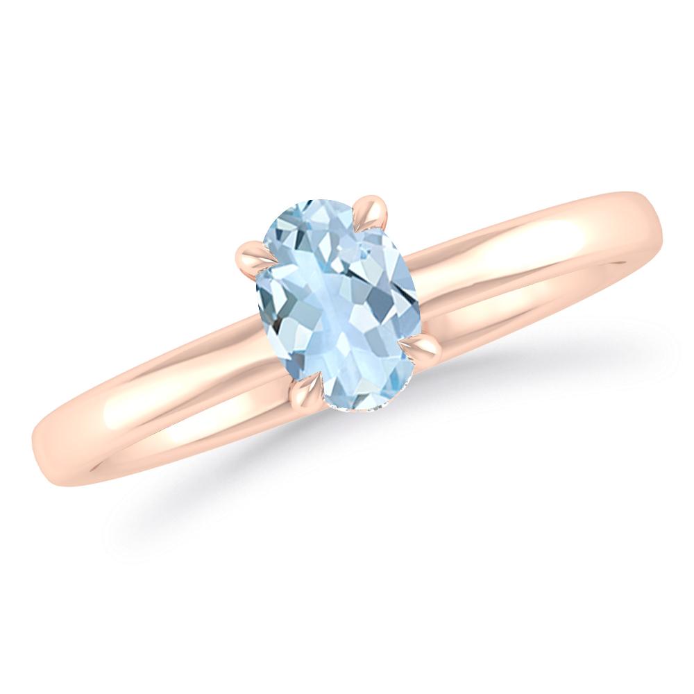 Rose Gold - Aquamarine