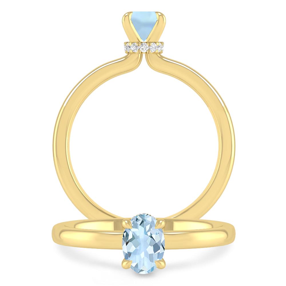 Yellow Gold - Aquamarine