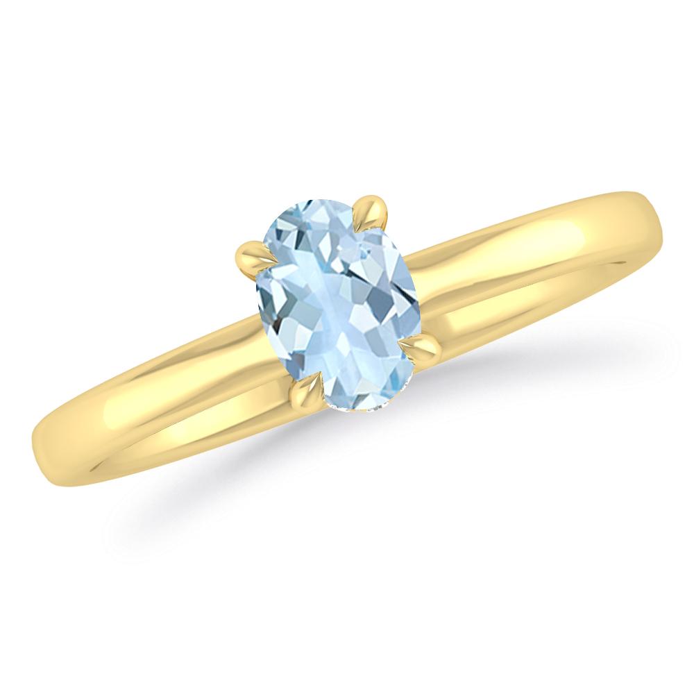 Yellow Gold - Aquamarine